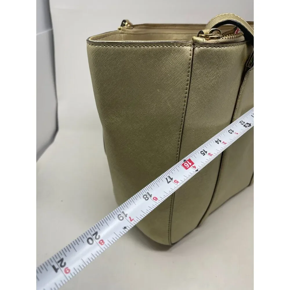 Kate Spade Newbury Lane Large Tote Handbag MSRP $325 Gold Saffiano Leather Bag